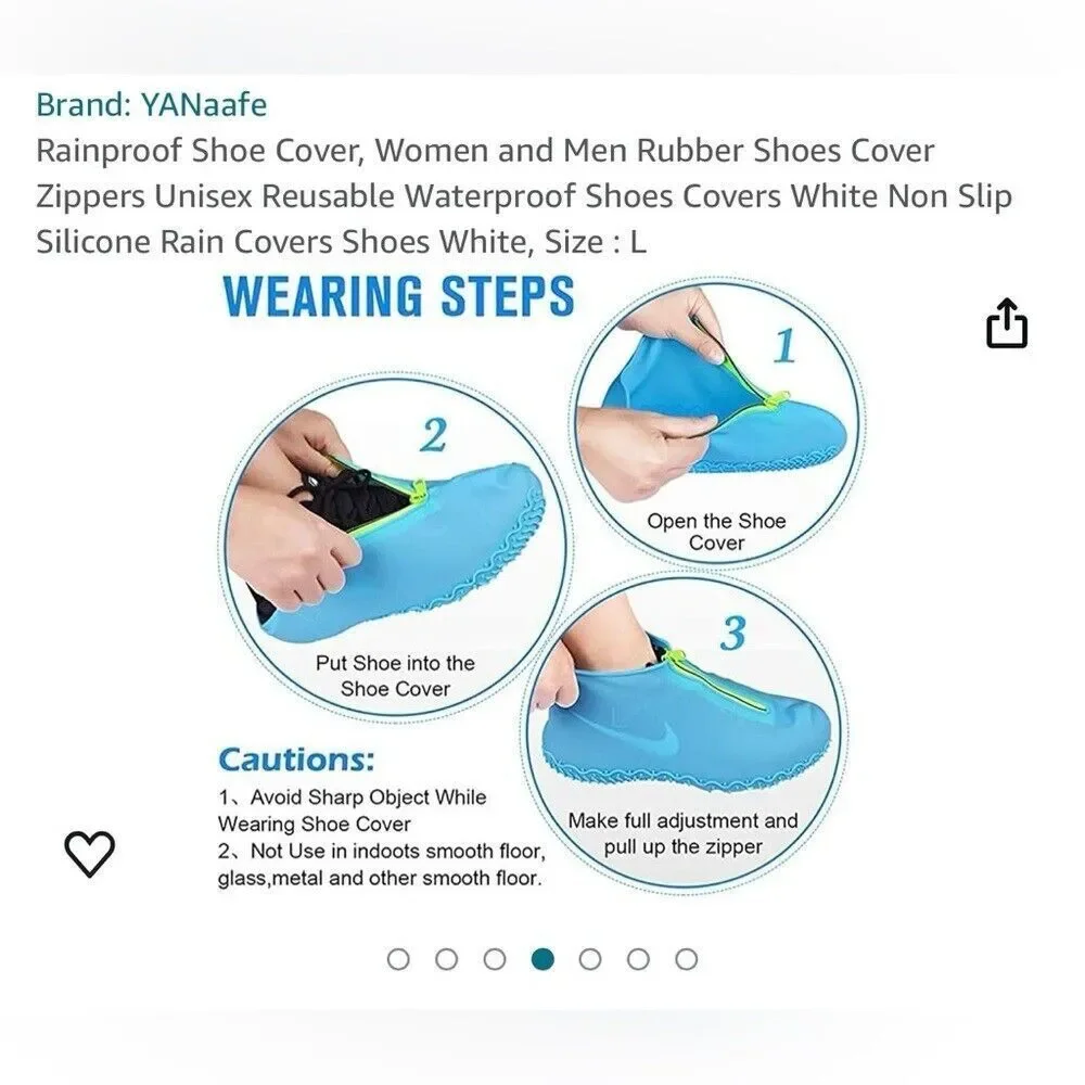 Yanaafe rain proof water cover size XL woman or men shoe cover‎